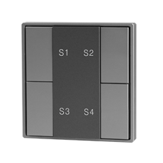 Кнопочная панель 4-х кл. (4 сцены/1 группа), металический корпус, серый DA-SW-S4-PG | DA-SW-S4-PG | VARTON