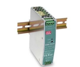 Источник питания на DIN-рейку 24 В,3.2 А, 76 Вт, MEANWELL, I класс защиты, 32х125х102 мм | EDR-75-24 | VARTON