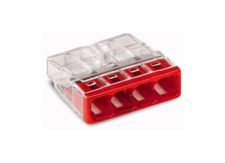 Клемма 4-проводная 0.5-2.5мм2 одножильный красный (уп/100шт) | 2273-204 | WAGO