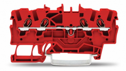 Клемма четырехпроводная проходная 0.25-1.5(2.5)мм.кв красная (уп/100шт) | 2001-1403 | WAGO