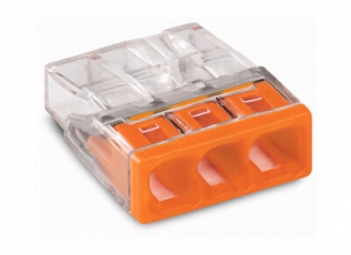 Клемма с пастой 3-проводная 0.5-2.5мм2 одножильный оранжевый (уп/100шт) | 2273-243 | WAGO