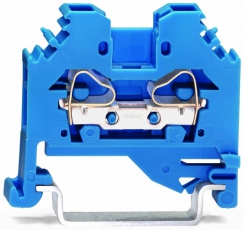 Клемма 2-х проводная 4,0 мм проходная синяя (боковой монтаж) (уп.100шт) | 281-104 | WAGO