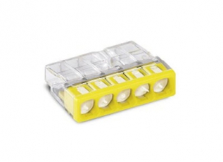 Клемма с пастой 5-проводная 0.5-2.5мм2 одножильный желтый (уп/100шт) | 2273-245 | WAGO