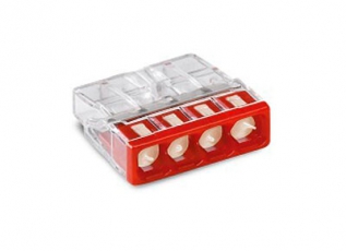 Клемма с пастой 4-проводная 0.5-2.5мм2 одножильный красный (уп/100шт) | 2273-244 | WAGO