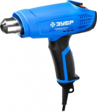 Фен технический (строительный), 2 режима: 350град/ 350л/мин, 550град/ 550л/мин, насадки, 1600Вт | ФТ-П1600 | ЗУБР