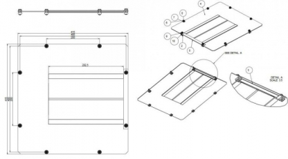 Заглушка WZ-1718-42-02-011 с ф. д.отв.B(380x210мм)шк.SZB,OTS1,SZB SE,DC,DSR,SZE2,ECO-LINE,420x250мм,сер.(RAL 7035)(1718-42-2-2/7035) | 17897 | Zpas